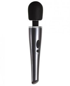 Mighty Metallic Wand Body Massager Gray Black