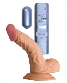 All American Whopper 5 inches Vibrating Dildo, Balls Beige