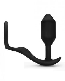 B-Vibe Snug, Tug Weighted Silicone Penis Ring Black